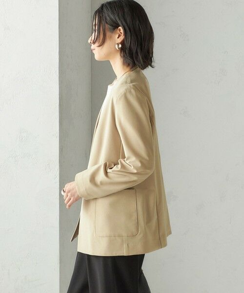 SHIPS / シップス ノーカラージャケット | 〈吸水速乾 / 防シワ加工 / 洗濯機可能〉スーティング ジャージー カラーレス ジャケット | 詳細9