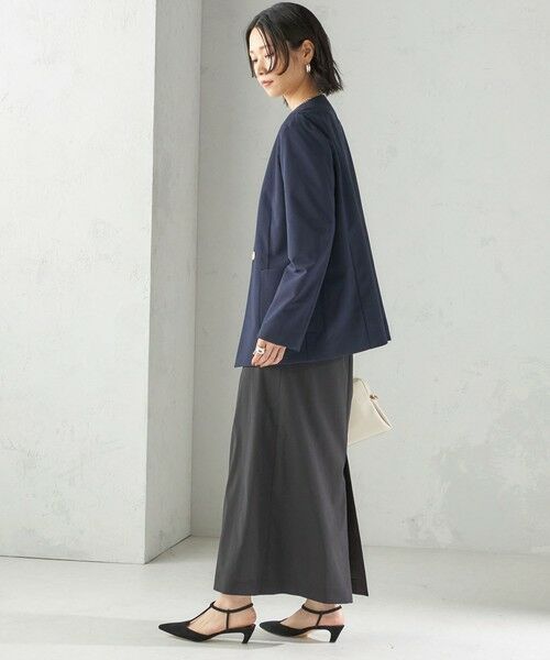 SHIPS / シップス ノーカラージャケット | 〈吸水速乾 / 防シワ加工 / 洗濯機可能〉スーティング ジャージー カラーレス ジャケット | 詳細24