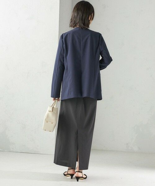 SHIPS / シップス ノーカラージャケット | 〈吸水速乾 / 防シワ加工 / 洗濯機可能〉スーティング ジャージー カラーレス ジャケット | 詳細25