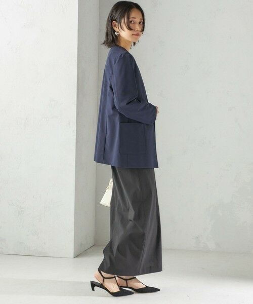 SHIPS / シップス ノーカラージャケット | 〈吸水速乾 / 防シワ加工 / 洗濯機可能〉スーティング ジャージー カラーレス ジャケット | 詳細26