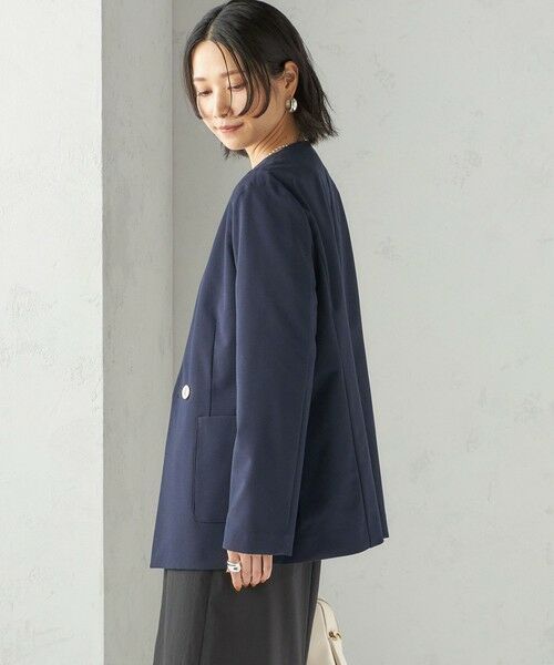 SHIPS / シップス ノーカラージャケット | 〈吸水速乾 / 防シワ加工 / 洗濯機可能〉スーティング ジャージー カラーレス ジャケット | 詳細29