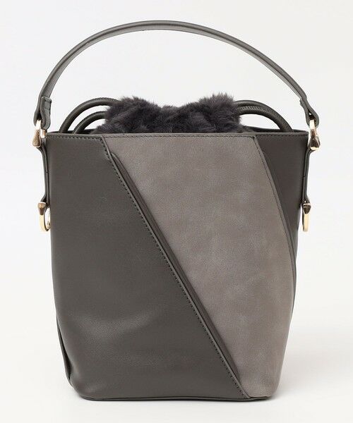 SHIPS / シップス ショルダーバッグ | quaranciel: 2way コンビ バケツ ショルダーバッグ × フェイクファー 巾着 | 詳細7