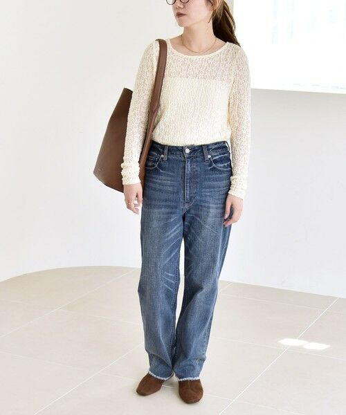 SHIPS / シップス カットソー（半袖以外） | quaranciel:〈手洗い可能〉フラワー レース ストレッチ クルーネック プルオーバー | 詳細1