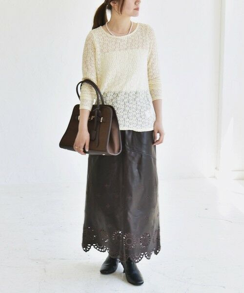 SHIPS / シップス カットソー（半袖以外） | quaranciel:〈手洗い可能〉フラワー レース ストレッチ クルーネック プルオーバー | 詳細11