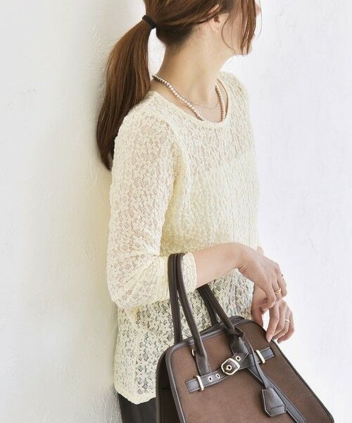 SHIPS / シップス カットソー（半袖以外） | quaranciel:〈手洗い可能〉フラワー レース ストレッチ クルーネック プルオーバー | 詳細14