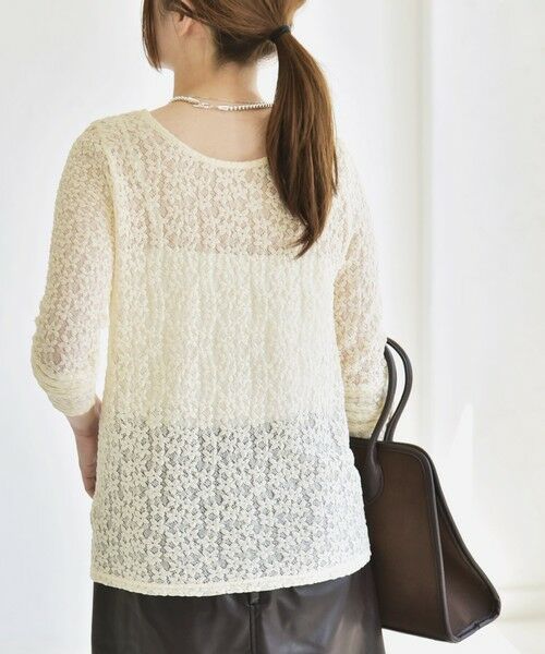 SHIPS / シップス カットソー（半袖以外） | quaranciel:〈手洗い可能〉フラワー レース ストレッチ クルーネック プルオーバー | 詳細17