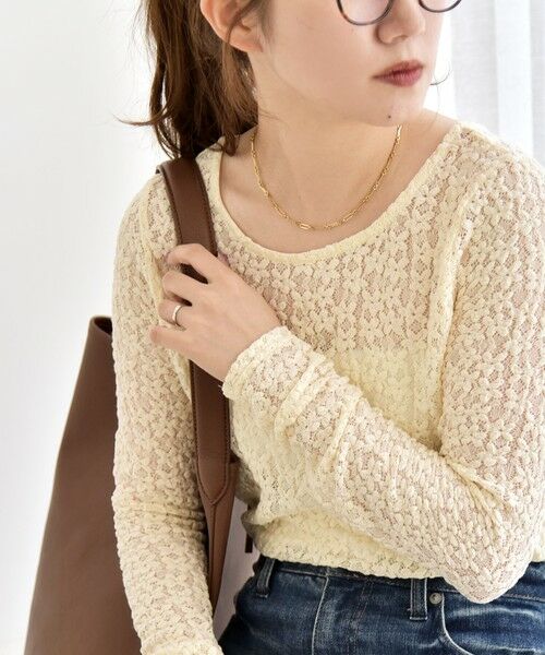 SHIPS / シップス カットソー（半袖以外） | quaranciel:〈手洗い可能〉フラワー レース ストレッチ クルーネック プルオーバー | 詳細2