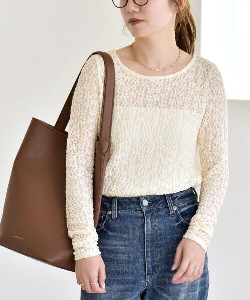 SHIPS / シップス カットソー（半袖以外） | quaranciel:〈手洗い可能〉フラワー レース ストレッチ クルーネック プルオーバー | 詳細5