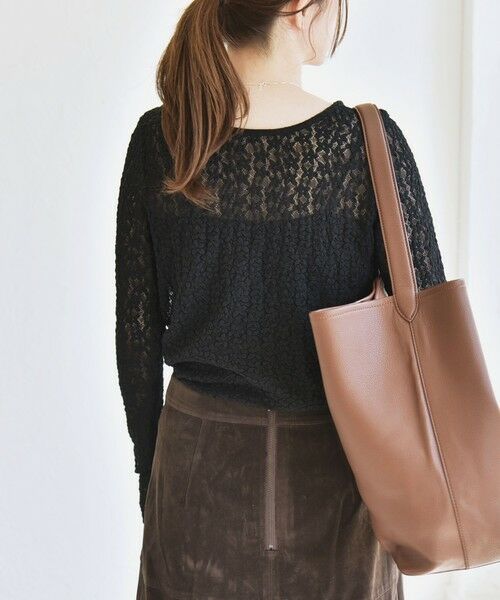 SHIPS / シップス カットソー（半袖以外） | quaranciel:〈手洗い可能〉フラワー レース ストレッチ クルーネック プルオーバー | 詳細23