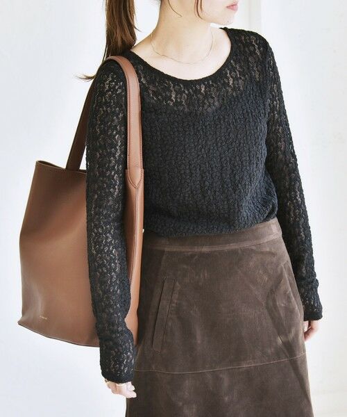 SHIPS / シップス カットソー（半袖以外） | quaranciel:〈手洗い可能〉フラワー レース ストレッチ クルーネック プルオーバー | 詳細26