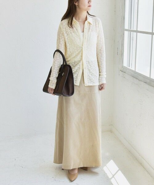 SHIPS / シップス カットソー（半袖以外） | quaranciel:〈手洗い可能〉フラワー レース ストレッチ レギュラーカラー シャツ カットソー | 詳細1