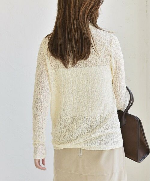 SHIPS / シップス カットソー（半袖以外） | quaranciel:〈手洗い可能〉フラワー レース ストレッチ レギュラーカラー シャツ カットソー | 詳細8