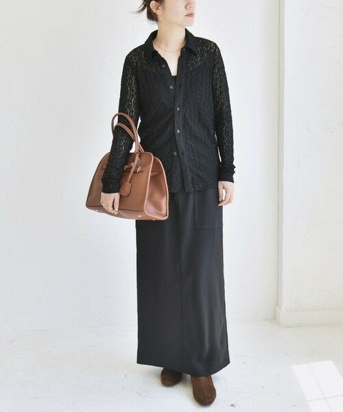 SHIPS / シップス カットソー（半袖以外） | quaranciel:〈手洗い可能〉フラワー レース ストレッチ レギュラーカラー シャツ カットソー | 詳細13