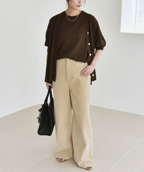 SHIPS / シップス その他パンツ | quaranciel:〈洗濯機可能〉ポリエステル スエード ワイド パンツ | 詳細1