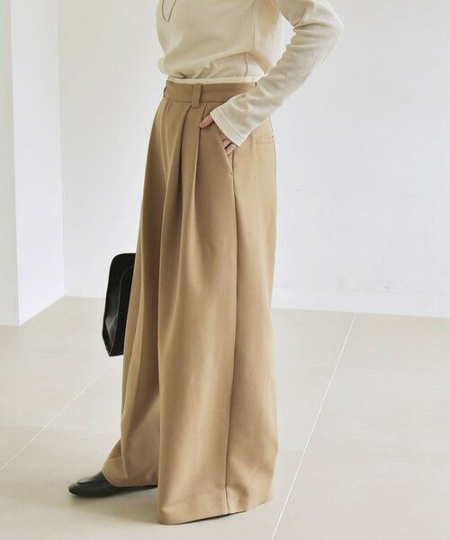 SHIPS / シップス その他パンツ | quaranciel:〈洗濯機可能〉ダブルクロス ウエスト ライン タック ワイド パンツ | 詳細4