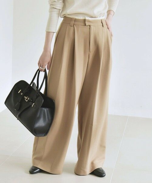 SHIPS / シップス その他パンツ | quaranciel:〈洗濯機可能〉ダブルクロス ウエスト ライン タック ワイド パンツ | 詳細6