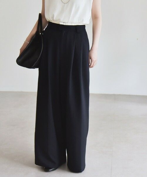 SHIPS / シップス その他パンツ | quaranciel:〈洗濯機可能〉ダブルクロス ウエスト ライン タック ワイド パンツ | 詳細19