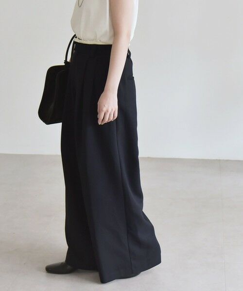 SHIPS / シップス その他パンツ | quaranciel:〈洗濯機可能〉ダブルクロス ウエスト ライン タック ワイド パンツ | 詳細23