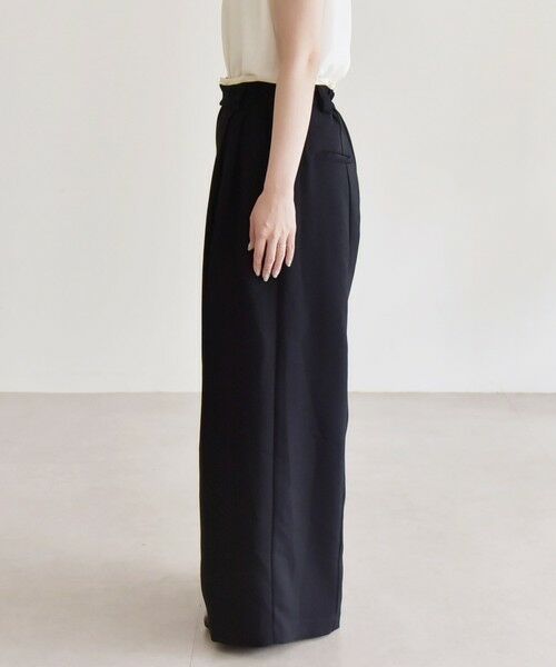 SHIPS / シップス その他パンツ | quaranciel:〈洗濯機可能〉ダブルクロス ウエスト ライン タック ワイド パンツ | 詳細28