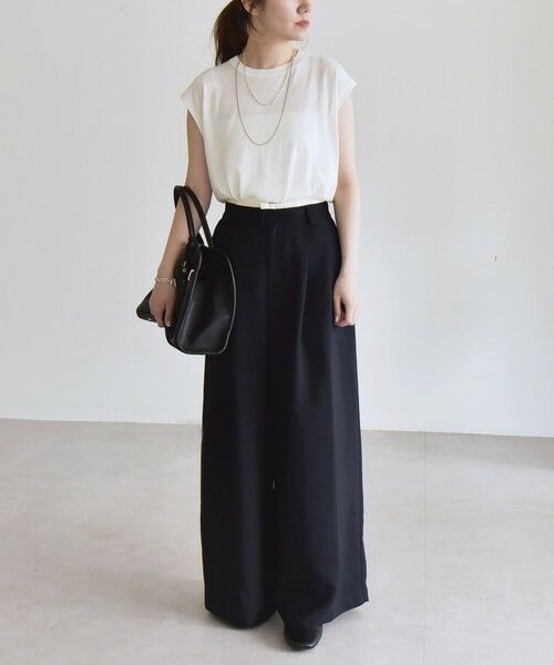 SHIPS / シップス その他パンツ | quaranciel:〈洗濯機可能〉ダブルクロス ウエスト ライン タック ワイド パンツ | 詳細17