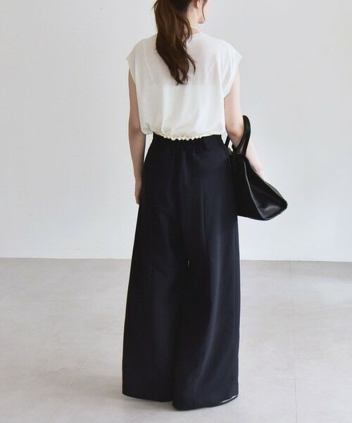 SHIPS / シップス その他パンツ | quaranciel:〈洗濯機可能〉ダブルクロス ウエスト ライン タック ワイド パンツ | 詳細18