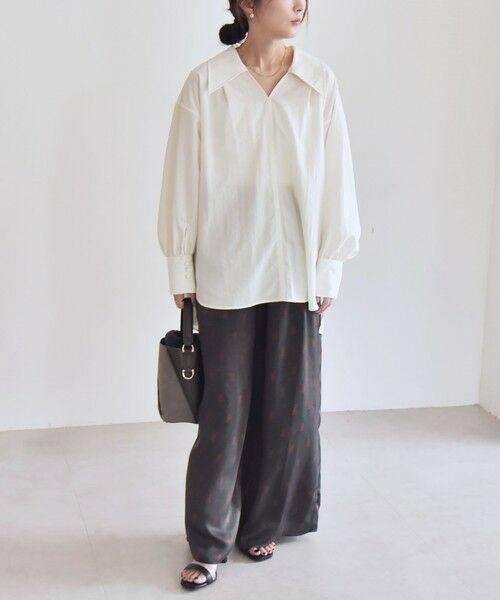 SHIPS / シップス その他パンツ | quaranciel:〈手洗い可能〉モノグラム ドット リラックス ワイド パンツ | 詳細1