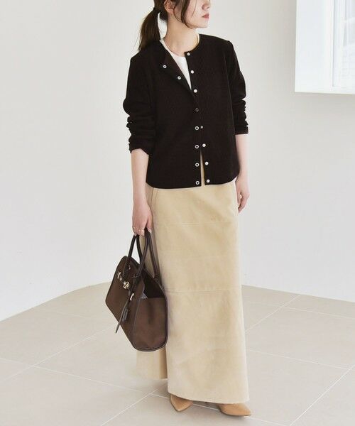 SHIPS / シップス ロング・マキシ丈スカート | quaranciel:〈洗濯機可能〉ポリエステル スエード フレア マキシ スカート | 詳細1