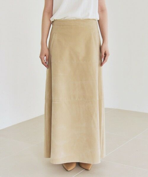 SHIPS / シップス ロング・マキシ丈スカート | quaranciel:〈洗濯機可能〉ポリエステル スエード フレア マキシ スカート | 詳細10