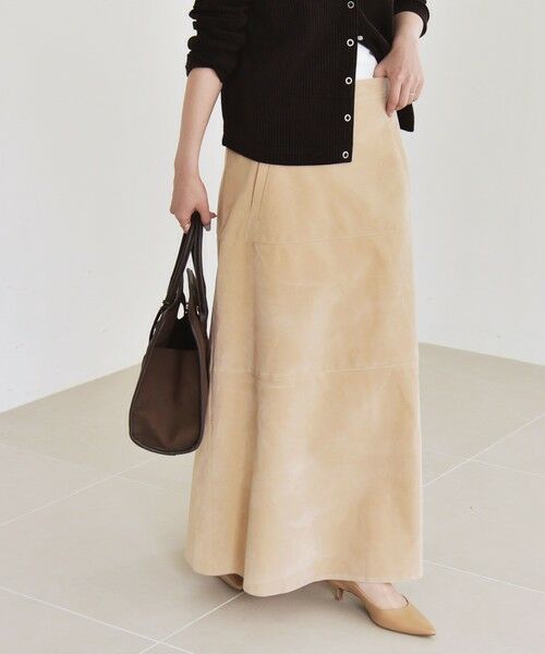 SHIPS / シップス ロング・マキシ丈スカート | quaranciel:〈洗濯機可能〉ポリエステル スエード フレア マキシ スカート | 詳細5