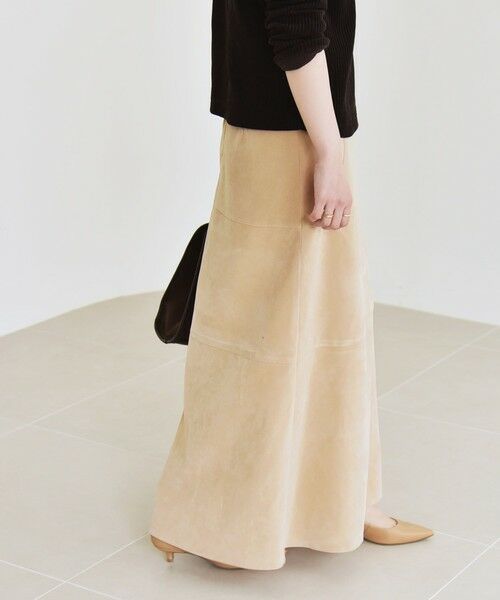 SHIPS / シップス ロング・マキシ丈スカート | quaranciel:〈洗濯機可能〉ポリエステル スエード フレア マキシ スカート | 詳細6