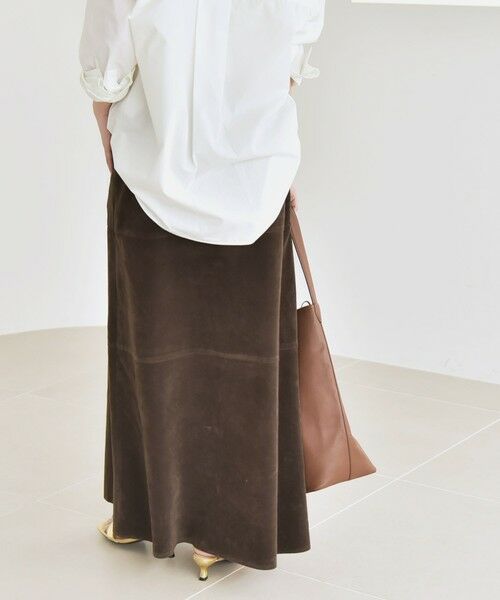 SHIPS / シップス ロング・マキシ丈スカート | quaranciel:〈洗濯機可能〉ポリエステル スエード フレア マキシ スカート | 詳細18