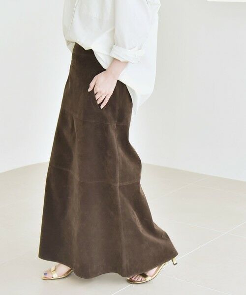 SHIPS / シップス ロング・マキシ丈スカート | quaranciel:〈洗濯機可能〉ポリエステル スエード フレア マキシ スカート | 詳細20