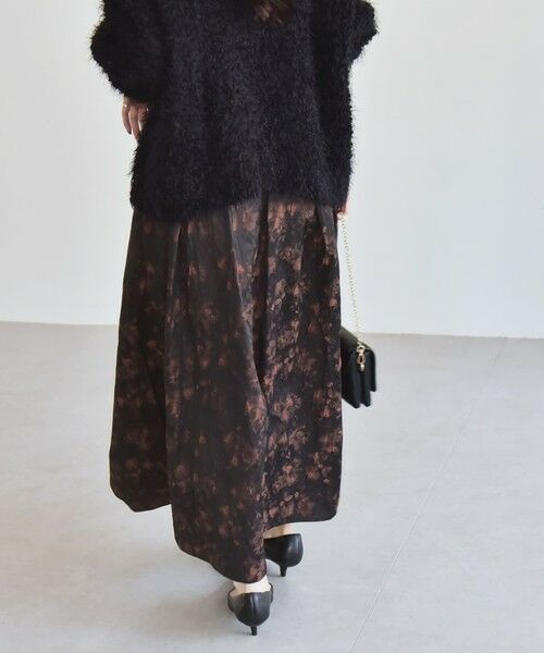 SHIPS / シップス ロング・マキシ丈スカート | quaranciel:〈洗濯機可能〉フラワー ジャカード タック ギャザー フレア スカート | 詳細11