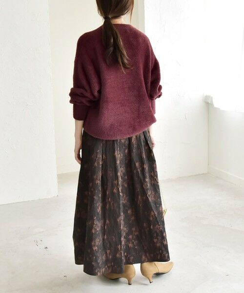 SHIPS / シップス ロング・マキシ丈スカート | quaranciel:〈洗濯機可能〉フラワー ジャカード タック ギャザー フレア スカート | 詳細2