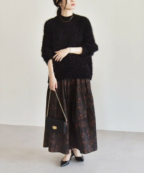 SHIPS / シップス ロング・マキシ丈スカート | quaranciel:〈洗濯機可能〉フラワー ジャカード タック ギャザー フレア スカート | 詳細8