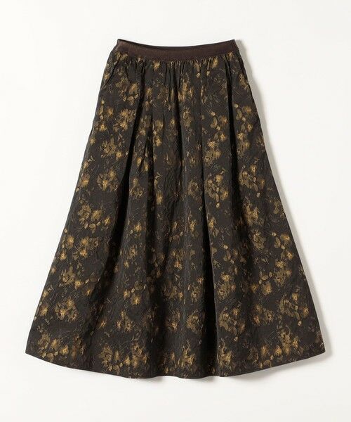SHIPS / シップス ロング・マキシ丈スカート | quaranciel:〈洗濯機可能〉フラワー ジャカード タック ギャザー フレア スカート | 詳細30