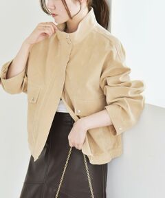 SHIPS / シップス ブルゾン | quaranciel〈洗濯機可能〉ポリエステル スエード スタンドカラー ジップ ショート ブルゾン