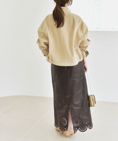 SHIPS / シップス ブルゾン | quaranciel〈洗濯機可能〉ポリエステル スエード スタンドカラー ジップ ショート ブルゾン | 詳細2