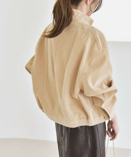 SHIPS / シップス ブルゾン | quaranciel〈洗濯機可能〉ポリエステル スエード スタンドカラー ジップ ショート ブルゾン | 詳細6