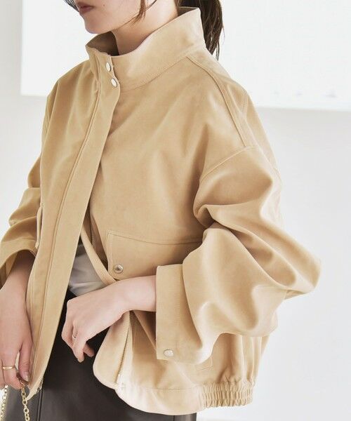 SHIPS / シップス ブルゾン | quaranciel〈洗濯機可能〉ポリエステル スエード スタンドカラー ジップ ショート ブルゾン | 詳細7