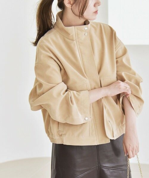 SHIPS / シップス ブルゾン | quaranciel〈洗濯機可能〉ポリエステル スエード スタンドカラー ジップ ショート ブルゾン | 詳細8