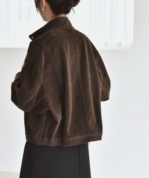 SHIPS / シップス ブルゾン | quaranciel〈洗濯機可能〉ポリエステル スエード スタンドカラー ジップ ショート ブルゾン | 詳細21