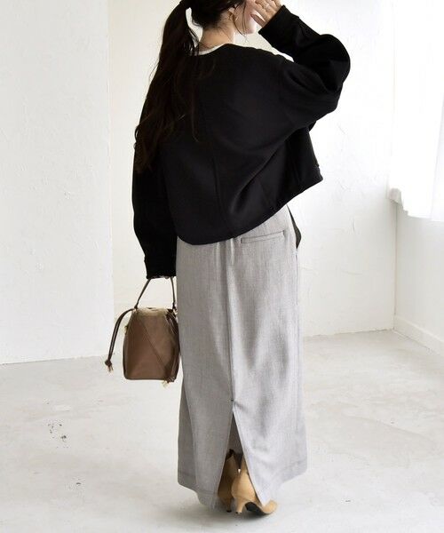 SHIPS / シップス ブルゾン | quaranciel:〈洗濯機可能〉ダンボール 裏起毛 ノーカラー コクーン ショート ブルゾン | 詳細2