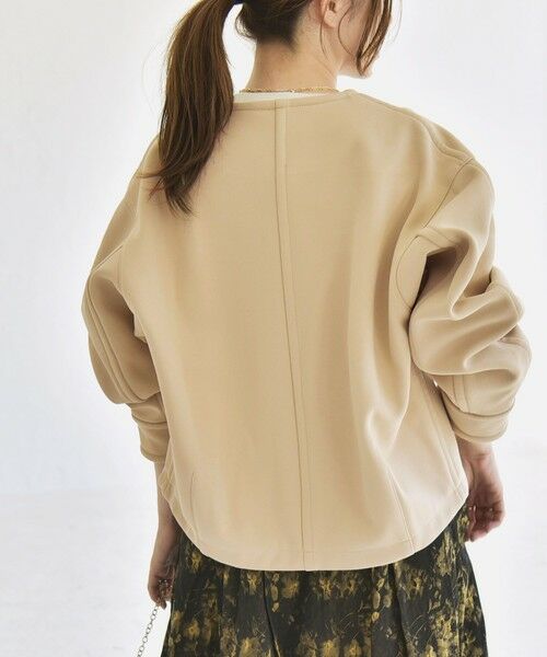 SHIPS / シップス ブルゾン | quaranciel:〈洗濯機可能〉ダンボール 裏起毛 ノーカラー コクーン ショート ブルゾン | 詳細27