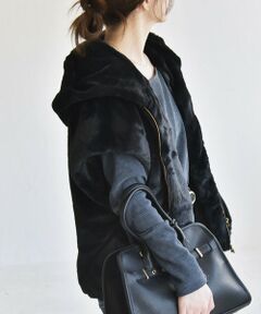 SHIPS / シップス その他アウター | quaranciel: フーディー フェイクファー ドロスト ジップ ショート ベスト