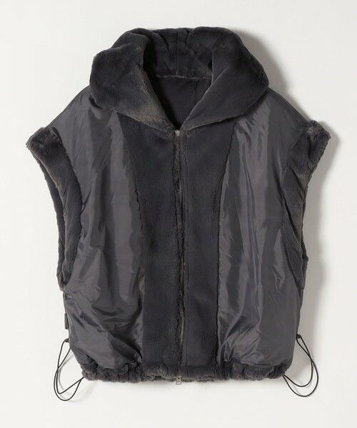 SHIPS / シップス その他アウター | quaranciel: フーディー フェイクファー ドロスト ジップ ショート ベスト | 詳細17