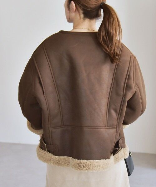 SHIPS / シップス その他アウター | quaranciel: ボア ボンディング ノーカラー スナップ ブルゾン | 詳細16