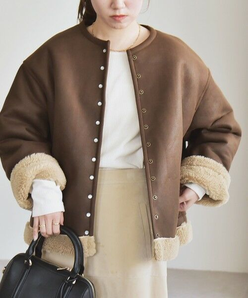 SHIPS / シップス その他アウター | quaranciel: ボア ボンディング ノーカラー スナップ ブルゾン | 詳細18