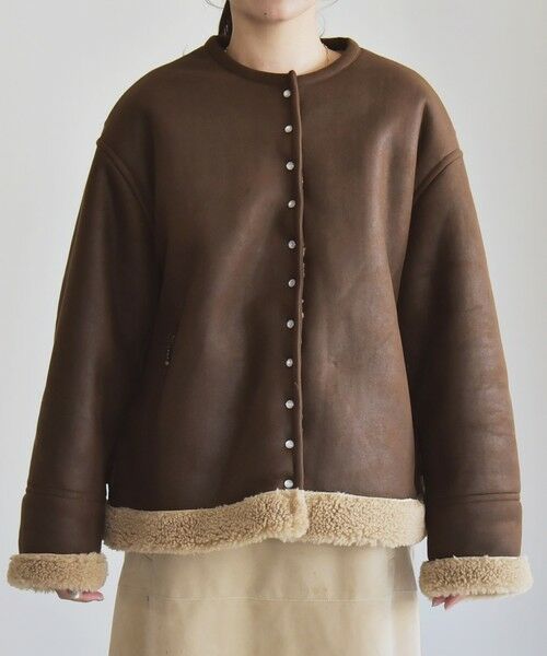 SHIPS / シップス その他アウター | quaranciel: ボア ボンディング ノーカラー スナップ ブルゾン | 詳細27