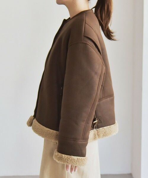 SHIPS / シップス その他アウター | quaranciel: ボア ボンディング ノーカラー スナップ ブルゾン | 詳細28